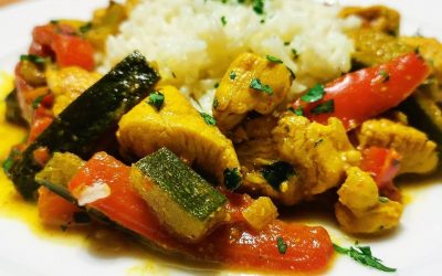 Pollo al Curry con Verdure saltate